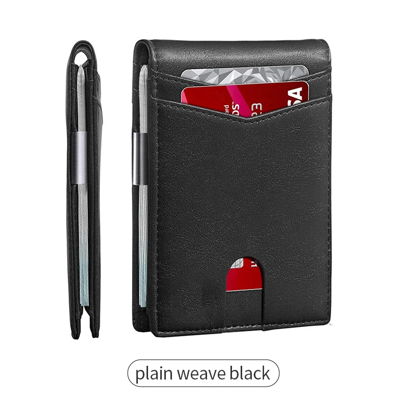 RFID Slim Men's Wallet With Money Clip,Minimalist Front Pocket Bifold Card Holder Carbon fibre Credit Card Holder Wallet